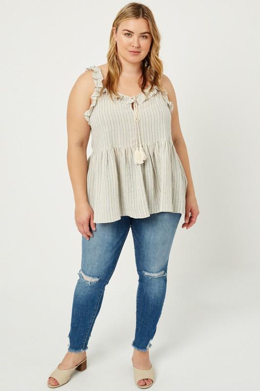 Flowy Square-Neck Tank Top With Built-In Bra