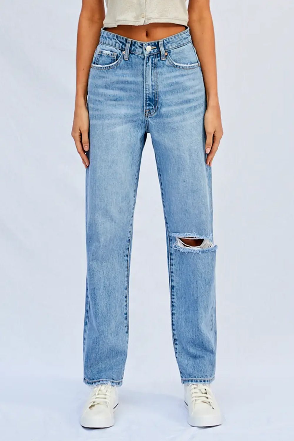 Insane Gene High Rise Ripped Straight Jeans