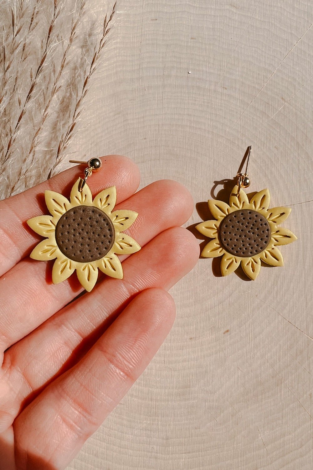 Boho Sunflower Dangle Earrings - Earrings - The Green Brick Boutique
