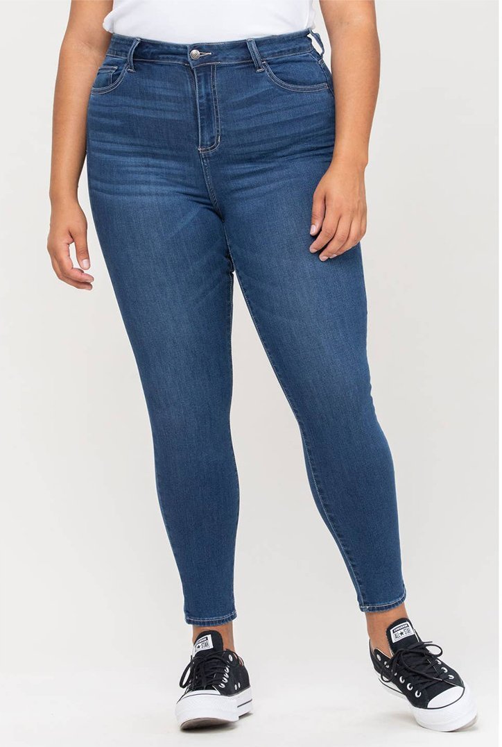 'Carrie' Curvy Medium-Wash Skinny Jeans - Curvy Bottoms - The Green Brick Boutique